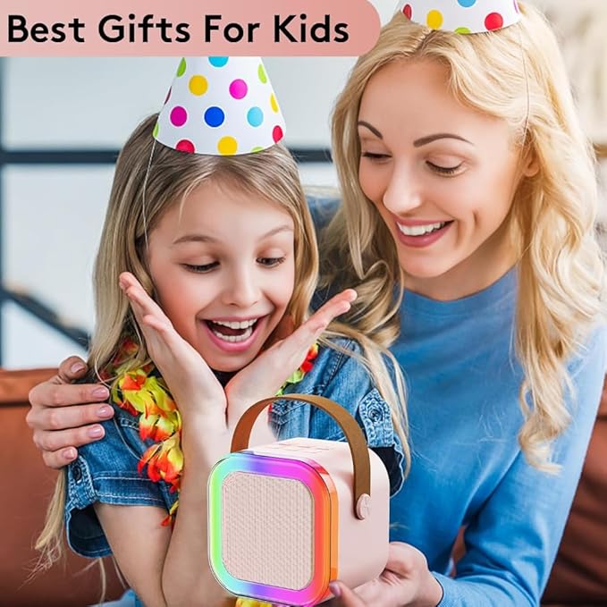 Karaoke Speaker with One Wireless Mic | Ideal Birthday Gift for Kids 3-12 years (MultiColour)